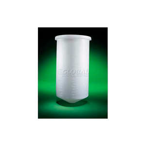 HDPE, 100 GAL., CONICAL-BOTTOM TANK W/COVER, 32"DIA. X 38"H, 1/4"WALL, WHITE by Saint-Gobain Performance Plastics HDPE, 100 GAL., CONICAL-BOTTOM TANK W/COVER, 32"DIA. X 38"H, 1/4"WALL, WHITE by Saint-Gobain Performance Plastics