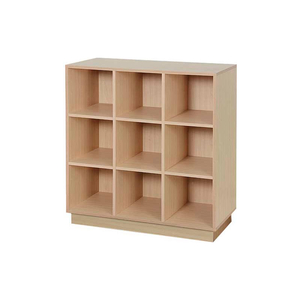 ISLAND CUBE DISPLAY, SINGLE SIDE 38"W X 18"D X 42"H, 18 CUBES - MAPLE by Amko Displays LLC