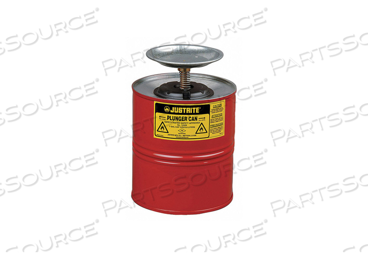 SAFETY PLUNGER CAN - 4 QUART STEEL by Justrite