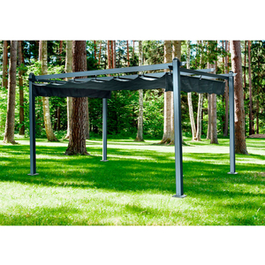 HANOVER ALUMINUM PERGOLA, 115"L X 154"W X 89-11/16"H, DARK GRAY by Almo