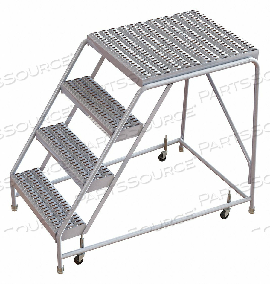 ROLLING LADDER 4 STEP ALUMINUM SERRATED by Tri-Arc
