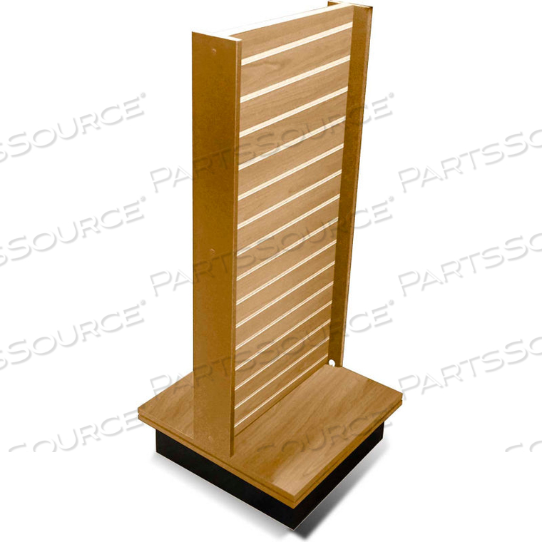 SLATWALL I DISPLAY FIXTURE WITH SPINNER BASE & CASTERS 24"W X 24"D X 55"H BIRCH by Windmill Slatwall Products