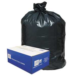 LINEAR LOW-DENSITY CAN LINERS, 60 GAL, 0.9 MIL, 38" X 58", BLACK, 10 BAGS/ROLL, 10 ROLLS/CARTON by Classic