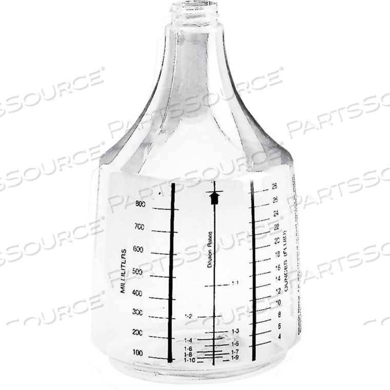 MEGA ROUND BOTTLE WITH SCALE, CLEAR, 36 OZ. 