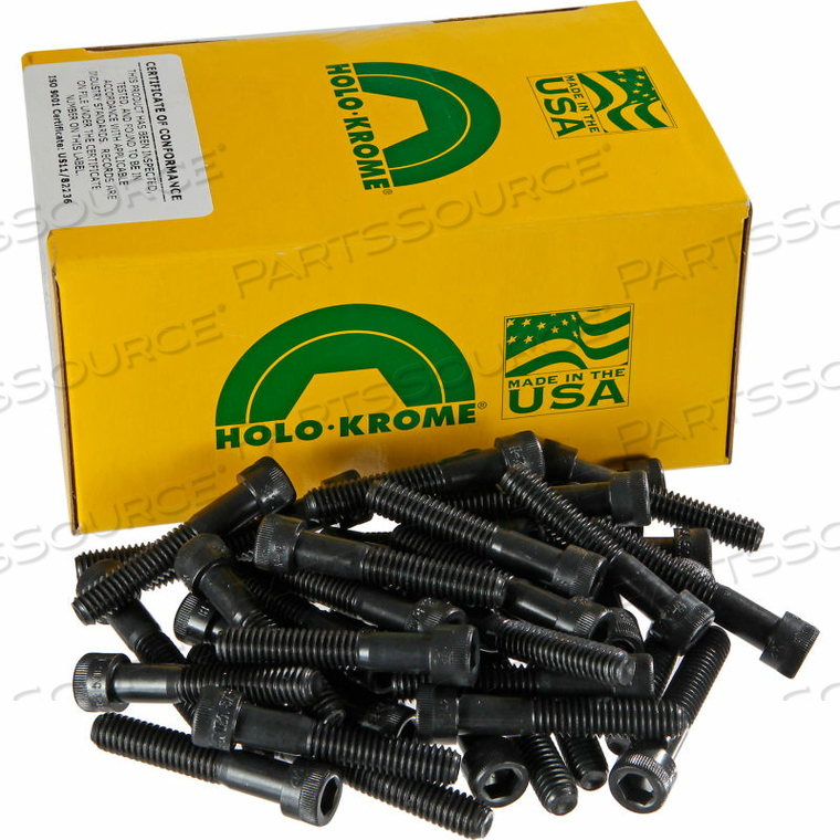 10-24 X 1-1/4" SOCKET CAP SCREW - STEEL - BLACK OXIDE - UNC - PKG OF 100 - USA - HOLO-KROME 