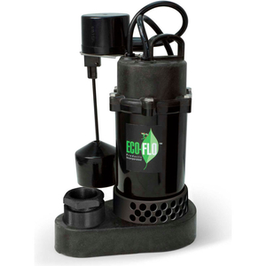 SUBMERSIBLE SUMP PUMP, THERMOPLASTIC, 1/2 HP, 58 GPM by Eco Flo Products Inc