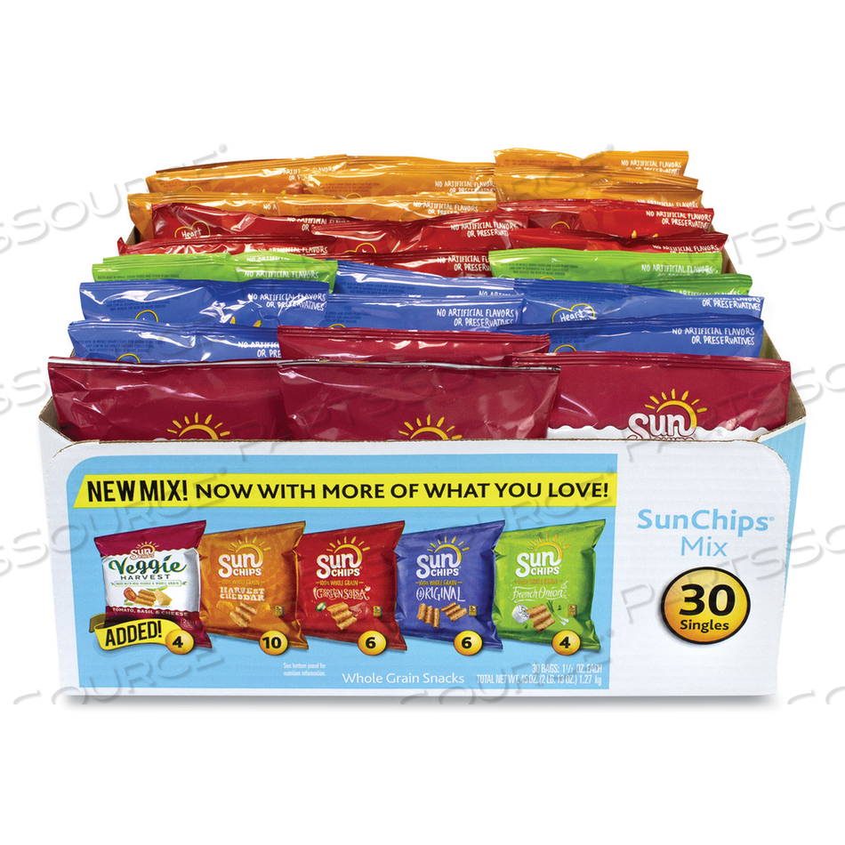 VARIETY MIX, ASSORTED FLAVORS, 1.5 OZ BAGS, 30 BAGS/BOX 