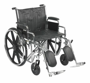 HEAVY-DUTY WHEELCHAIR WITH PADDED, REMOVABLE ARM, COMPOSITE MAG WHEEL, 22 IN. SEAT, SWING-AWAY ELEVATING FOOTREST, 450 LBS by McKesson