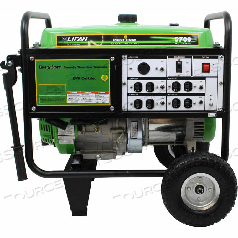 LIFAN POWER USA, 5000 WATTS, PORTABLE GENERATOR, GASOLINE, RECOIL START, 120V 