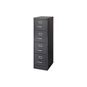 LORELL 4-DRAWER COMMERCIAL-GRADE VERTICAL FILE CABINET, 15"W X 22"D X 52"H, BLACK by S.P. Richards Company