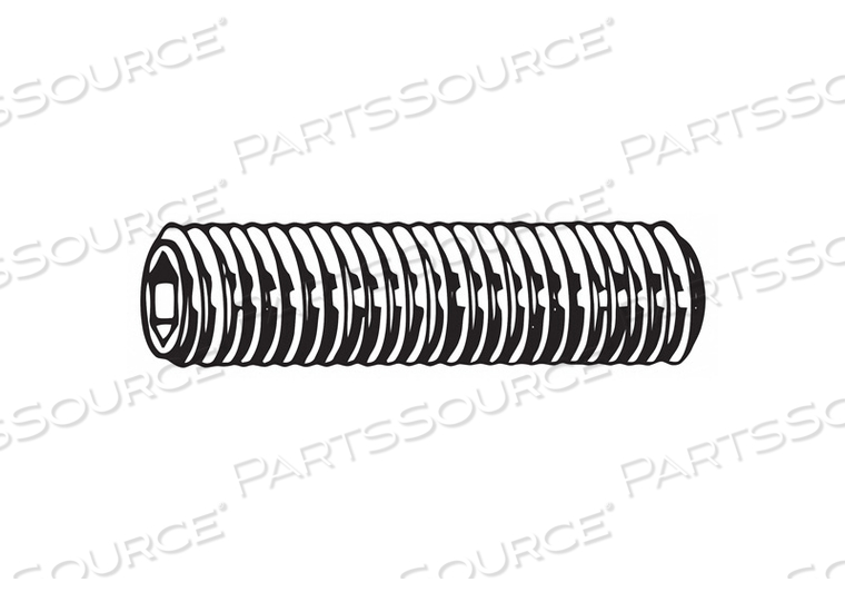 SOCKET SET SCREW, #6-32 THREAD SIZE, 3/16 IN OVERALL LG, FLAT PT, ALLOY STEEL, ZINC PLATED by Fabory