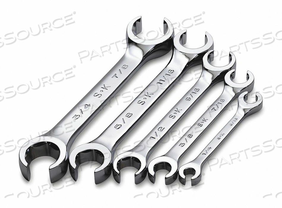 FLARE NUT WRENCH SET 5 PIECES 6 PTS 