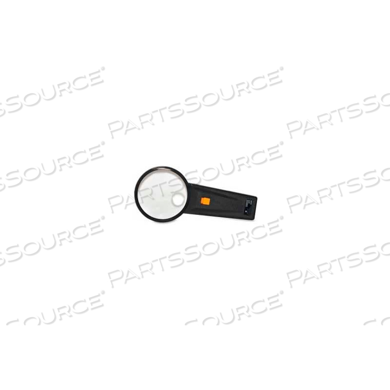 ILLUMINATED MAGNIFIER, 2X MAGNIFICATION WITH 4X INSET, 3" DIAMETER LENS, ACRYLIC by Sparco Products