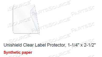 LABEL PROTECTOR, 1-1/4 IN W X 2-1/2 IN H, UNISHIELD CLEAR, POLYSTER by United Ad Label
