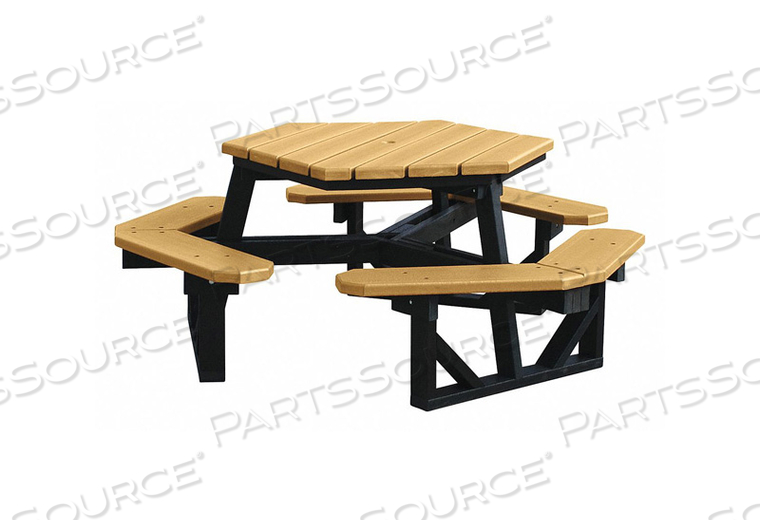 PICNIC TABLE CEDAR 72 IN W HEXAGON by UltraSite