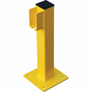 STEEL LIFT-OUT GUARD RAIL END POST, SINGLE-RAIL, 20"H, YELLOW by Beijing Yamei -Tianjin