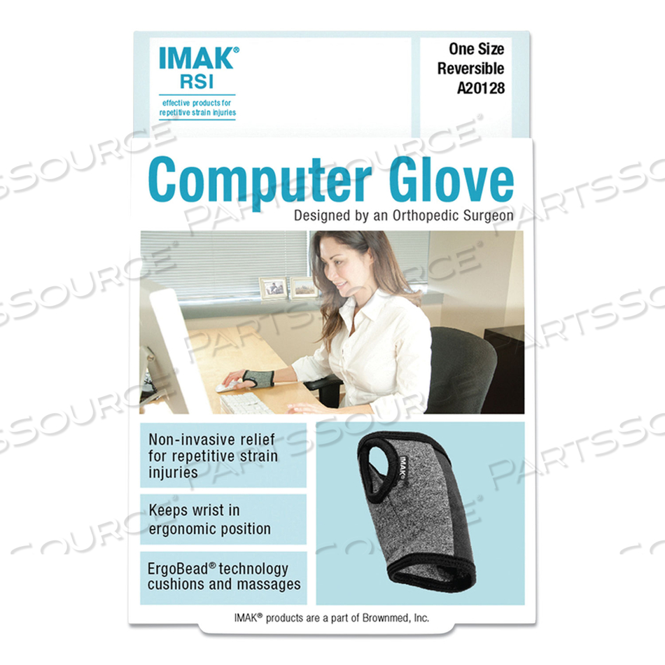 COMPUTER GLOVE, FITS LEFT HAND/RIGHT HAND, BLACK by IMAK COMPUTER GLOVE, FITS LEFT HAND/RIGHT HAND, BLACK by IMAK