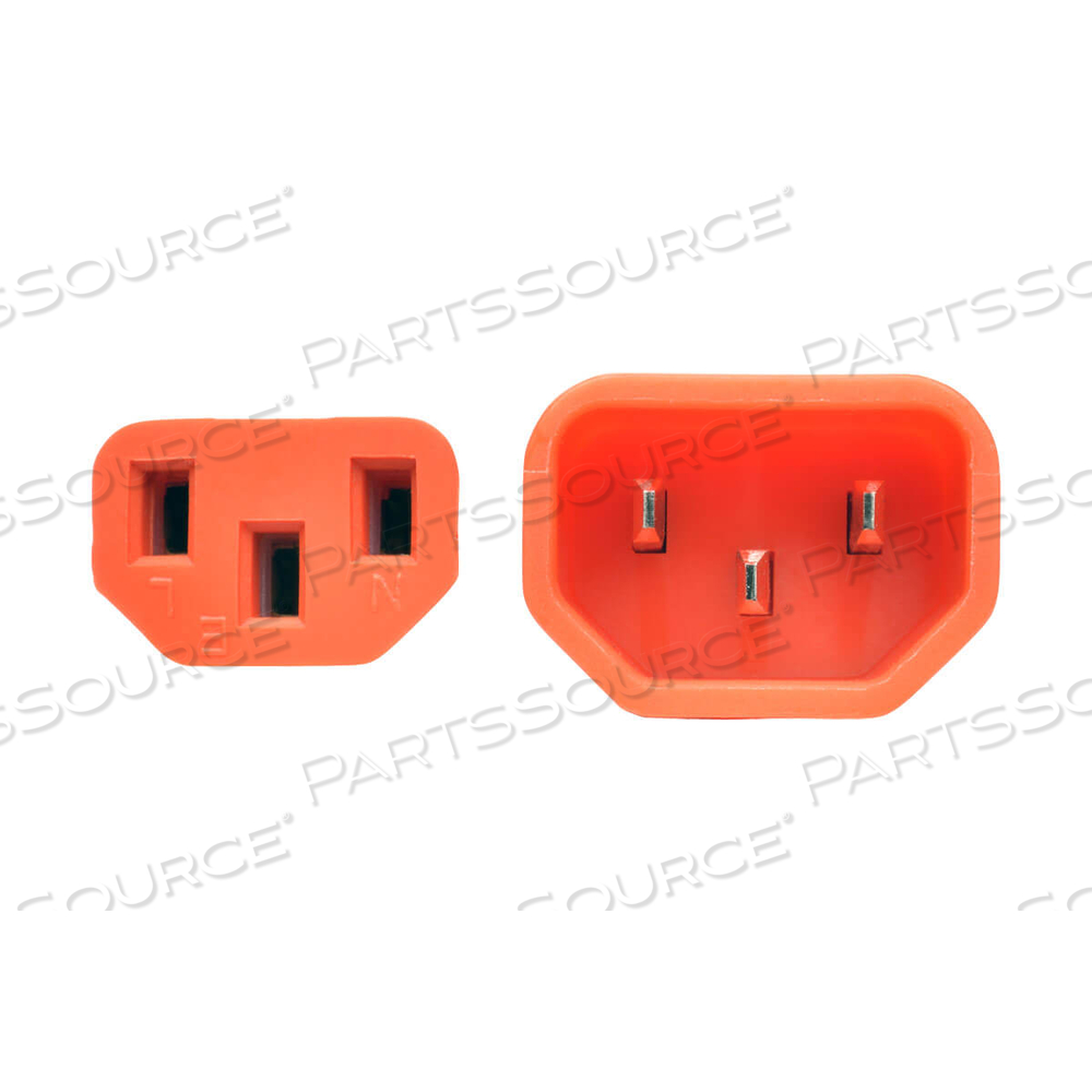 POWER CORD, 2 FT, 15 A, 250 V, 14 AWG, IEC 320-C14 TO IEC 320-C13, ORANGE by Tripp Lite