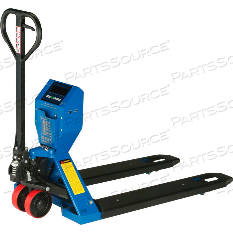 LOW-PROFILE PALLET JACK SCALE TRUCK, 27"W X 48"L FORKS, 5000 LB. CAPACITY by Approved Vendor