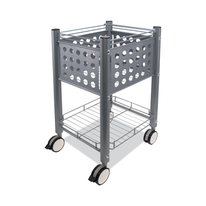 SIDEKICK FILE CART, METAL, 1 SHELF, 1 BIN, 13.75" X 15.5" X 26.25", MATTE GRAY by Vertiflex