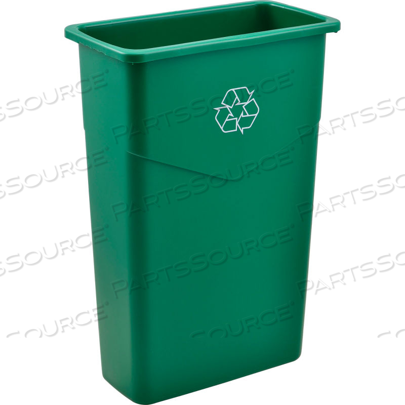 SLIM TRASH CONTAINER, RECYCLING GREEN, 23 GALLON by Approved Vendor SLIM TRASH CONTAINER, RECYCLING GREEN, 23 GALLON by Approved Vendor