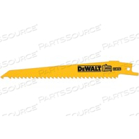 DW4802B DEWALT RECIP BLADES,6" 6TPI TAPER BACK BI-METAL RECIPROCATING SAW BLADE by DeWalt