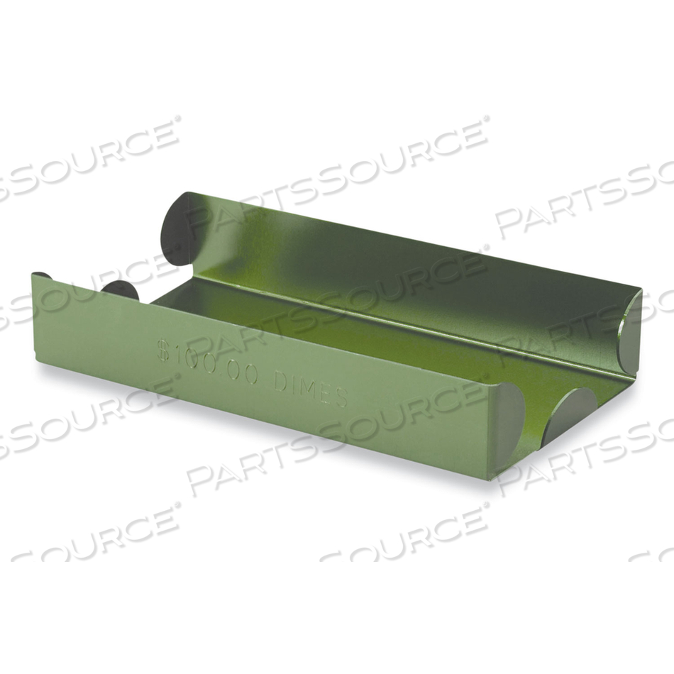 METAL COIN TRAY, DIMES, STACKABLE, 3.5 X 10 X 1.75, GREEN by CONTROLTEK