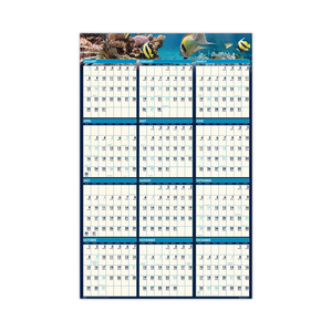 EARTHSCAPES RECYCLED REVERSIBLE/ERASABLE YEARLY WALL CALENDAR, SEA LIFE PHOTOS, 24 X 37, WHITE SHEETS, 12-MONTH(JAN-DEC):2023 by House Of Doolittle