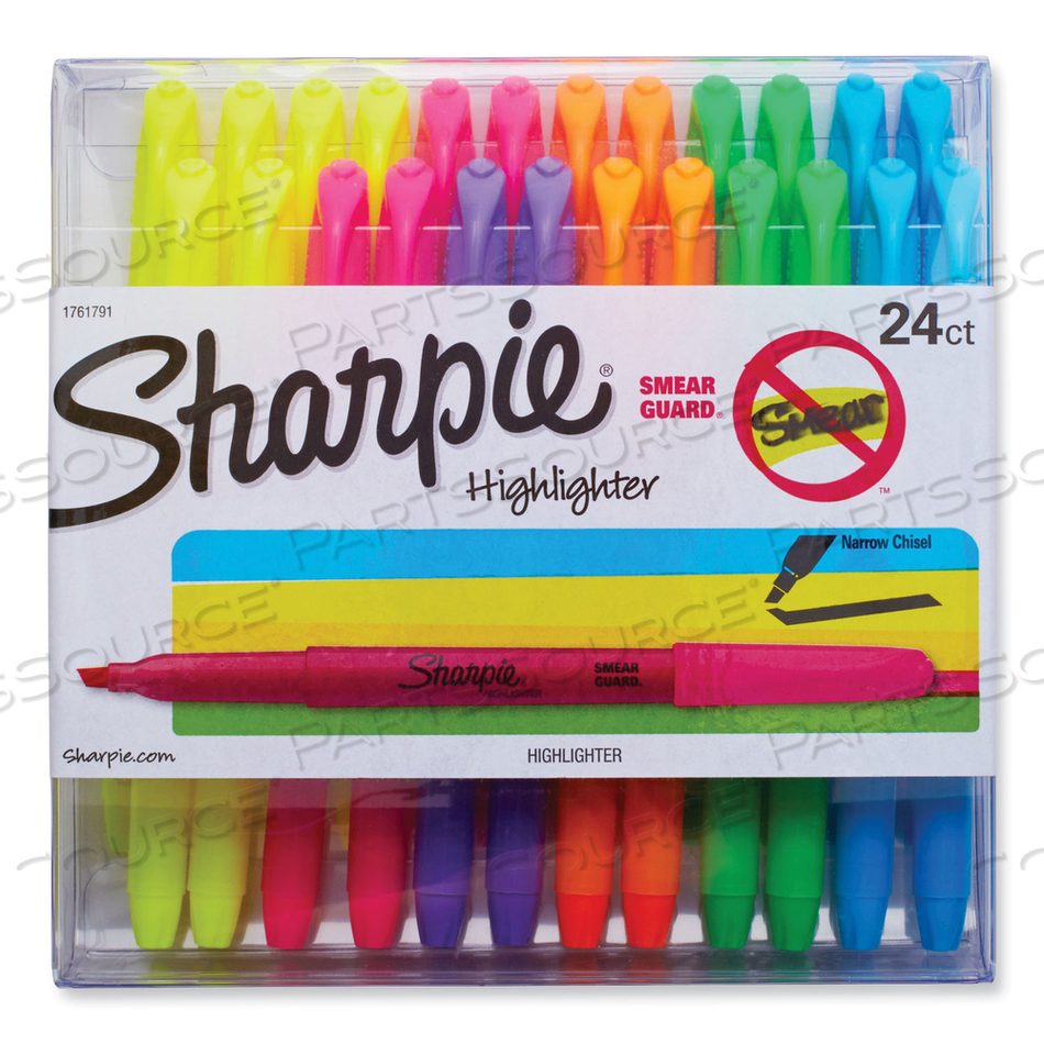 POCKET STYLE HIGHLIGHTERS, ASSORTED INK COLORS, CHISEL TIP, ASSORTED BARREL COLORS by Sharpie
