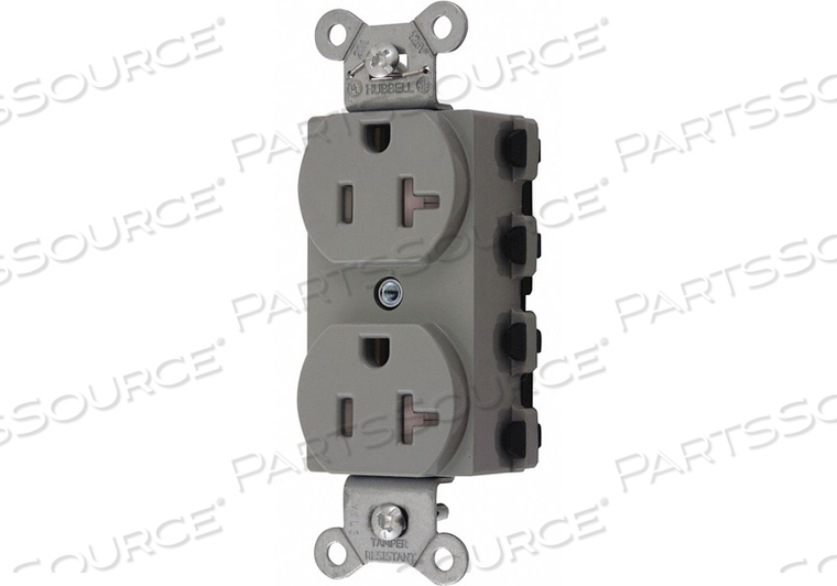 RECEPTACLE GRAY 1.0 HP 3 WIRES NYLON by Hubbell Incorporated, Wiring Device-Kellums