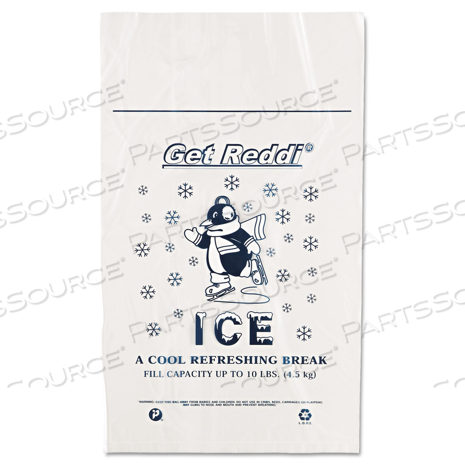 ICE BAGS, 1.5 MIL, 12" X 21", CLEAR by Inteplast Group ICE BAGS, 1.5 MIL, 12" X 21", CLEAR by Inteplast Group