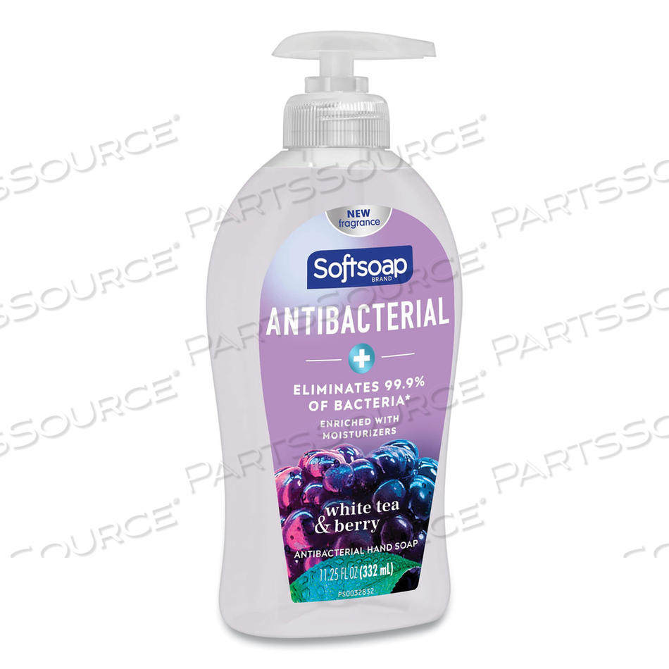 ANTIBACTERIAL HAND SOAP, WHITE TEA AND BERRY FUSION, 11.25 OZ PUMP BOTTLE by Softsoap ANTIBACTERIAL HAND SOAP, WHITE TEA AND BERRY FUSION, 11.25 OZ PUMP BOTTLE by Softsoap