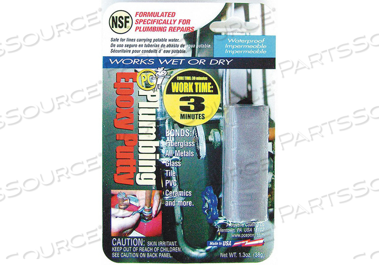 PUTTY PLUMBING EPOXY 1.3 OZ PKG GRAY by PC Products PUTTY PLUMBING EPOXY 1.3 OZ PKG GRAY by PC Products