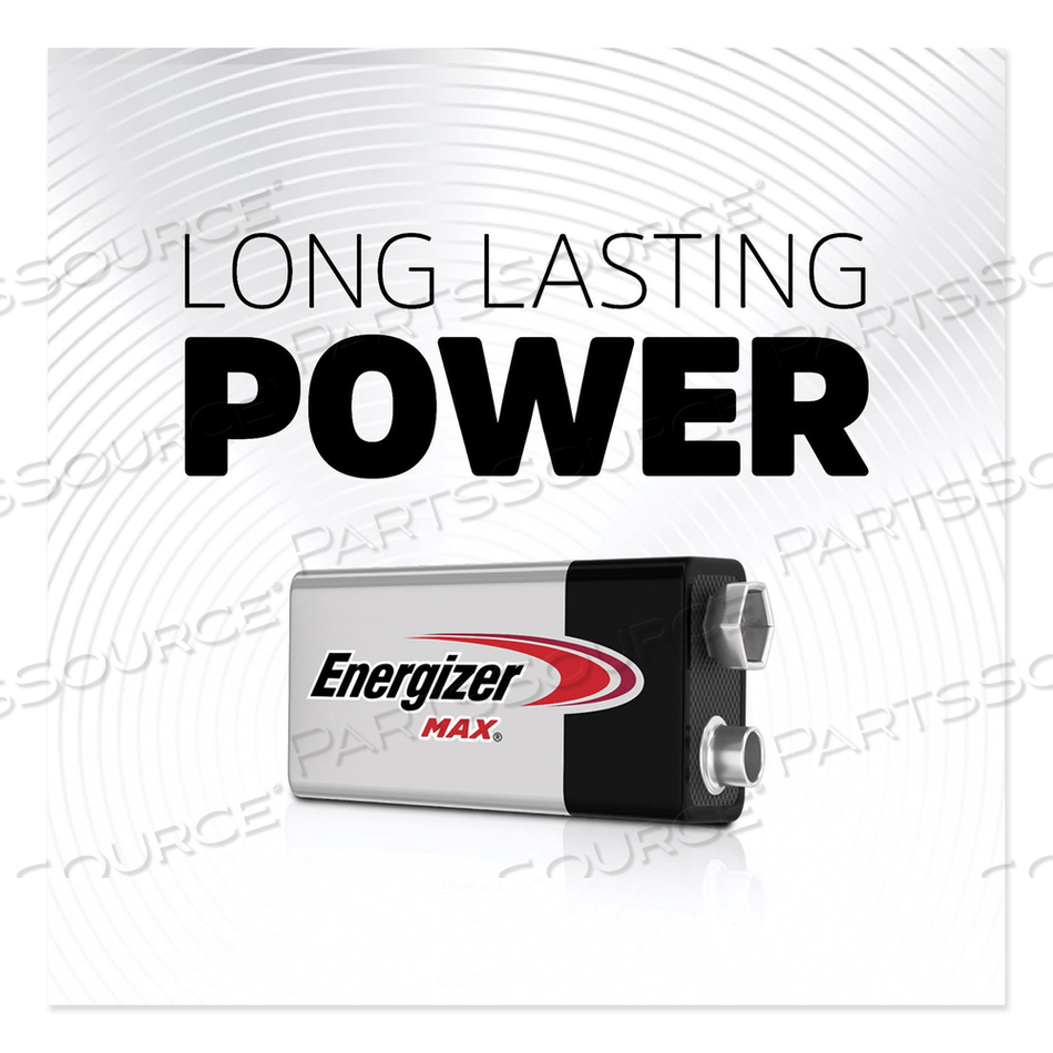 BATTERY, MAX, 9V, ALKALINE, 9V, 600 MAH by Energizer BATTERY, MAX, 9V, ALKALINE, 9V, 600 MAH by Energizer