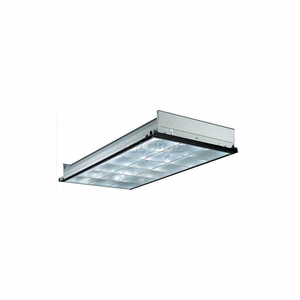 2'X4' 3 LIGHT T8 PARABOLIC MULTI VOLT TROFFER W/ LAMPS & 6' PREWIRE FLEX 18/3 by Lithonia Lighting