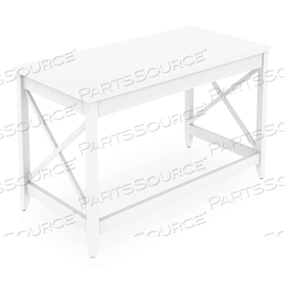 FARMHOUSE WRITING DESK, 47.24" X 23.62" X 29.53", WHITE by Workspace by Alera FARMHOUSE WRITING DESK, 47.24" X 23.62" X 29.53", WHITE by Workspace by Alera