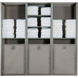 TOWEL VALET - PLATINUM GRAY - TRIPLE UNIT - SUNSET SERIES by Grosfillex