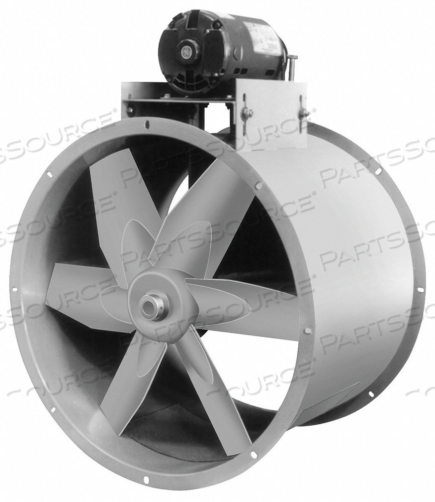 TUBEAXIAL FAN, DRIVE TYPE BELT DRIVE, INCLUDES DRIVE PACKAGE YES, INCLUDES MOTOR YES, BLADE DIAMETER 48 IN, NAMEPLATE VOLTAGE 230V AC, PHASE by DAYTON ELECTRIC MANUFACTURING CO TUBEAXIAL FAN, DRIVE TYPE BELT DRIVE, INCLUDES DRIVE PACKAGE YES, INCLUDES MOTOR YES, BLADE DIAMETER 48 IN, NAMEPLATE VOLTAGE 230V AC, PHASE by DAYTON ELECTRIC MANUFACTURING CO