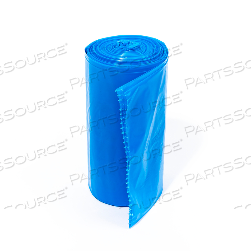 BLUE SOILED LINEN CAN LINER, 37X50 1.3 MIL BLUE 150/CS 10/15'S CORELESS STAR SEAL SOILED LINEN PRINT IN BLACK INK by NORAMCO (North America Plastics & Chemicals Co. Inc_