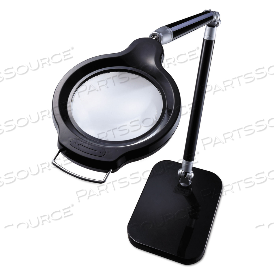 PUREOPTICS SUMMIT ZOOM ULTRA REACH MAGNIFIER LED DESK LIGHT, 2 PRONG, 29" HIGH, BLACK 