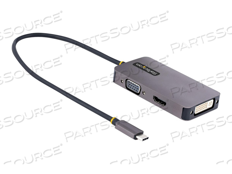 USB C VIDEO ADAPTER, USB C TO HDMI DVI VGA ADAPTER, UP TO 4K 60HZ, ALUMINUM, MULTIPORT VIDEO DISPLAY ADAPTER FOR LAPTOPS, THUNDERBOLT 3/4 CO by StarTech.com Ltd.