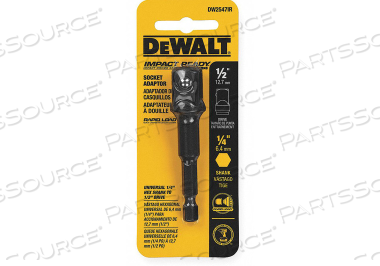 SOCKET ADAPTER 1/4 HEX TO 1/2 SOCKET by DeWalt