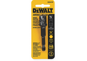 SOCKET ADAPTER 1/4 HEX TO 1/2 SOCKET by DeWalt