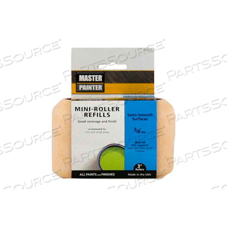 MASTER PAINTER 3" SELECT SPECIALTY ROLLER COVER, 3/8" NAP, KNIT, SEMI SMOOTH, 2 PACK by General Paint And Manufacturing