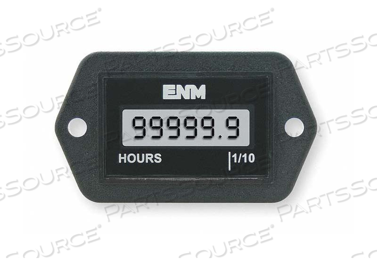 HOUR METER LCD 2-HOLE RECTANGULAR by ENM
