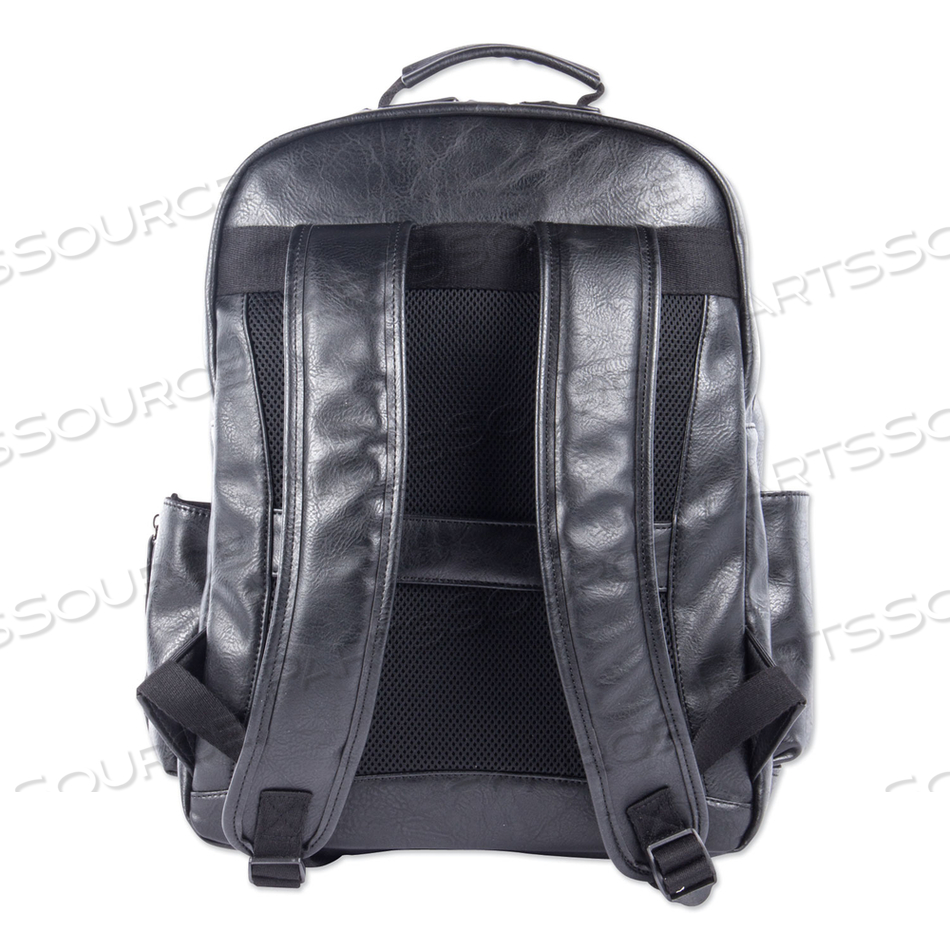 VALAIS BACKPACK, FITS DEVICES UP TO 15.6", LEATHER, 5.5 X 5.5 X 16.5, BLACK 