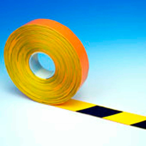 HEAVY DUTY FLOOR MARKING TAPE, BLACK/YELLOW, 2" X 98' by Heskins LLC