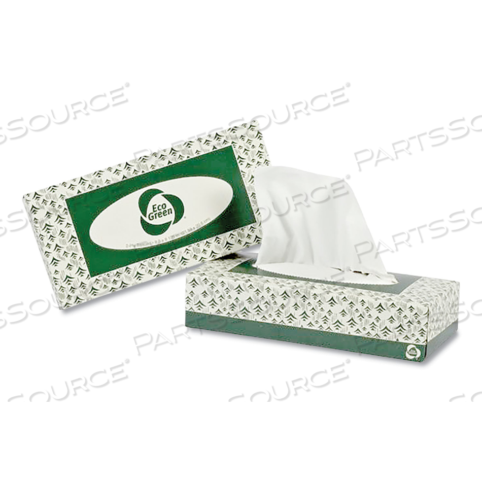 RECYCLED 2-PLY FACIAL TISSUE, WHITE, 150 SHEETS/BOX, 20 BOXES/CARTON by Eco Green