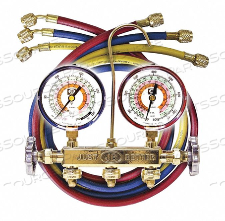 MECHANICAL MANIFOLD GAUGE SET 2 VALVES by JB Industries MECHANICAL MANIFOLD GAUGE SET 2 VALVES by JB Industries