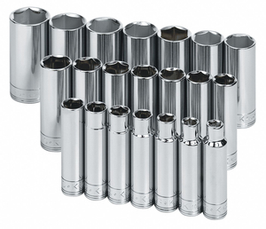 SOCKET SET METRIC 1/2 IN DR 21 PC by SK Professional Tools
